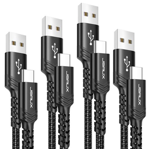 Cble Usb Type C [Lot De 4 1m 1m 2m 3m] Cble De Chargeur Usb C 3.1a Charge Rapide Compatible Avec Iphone 16 15 Pro Max Samsung Galaxy S24 S22 S20 A53 Google Pixel 5 6 Xl Xbox Xperia Xz Noir.[V245]