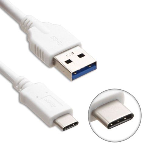 Cble USB Type-C Mle vers Type-A Mle Blanc 0,9m Pour Samsung Galaxy Note 7, Macbook Retina (2015) Huawei Google Nexus 6P, LG Google Nexus 5X, Microsoft Lumia 950/950 XL, Nokia N1, OnePlus 2