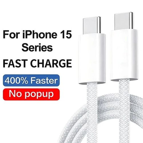 Cble Usb Type-C Pd 35w Pour Recharge Rapide Et Transfert De Donnes,Cordon De Chargeur Usb-C Pour Tlphone Apple Iphone 15 Pro Max Et 15 Plus,1m - Type 2m Cable