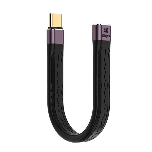 Cble USB type-c vers USB type-c pour recharge et synchronisation de donnes, 40Gbps, accessoire court