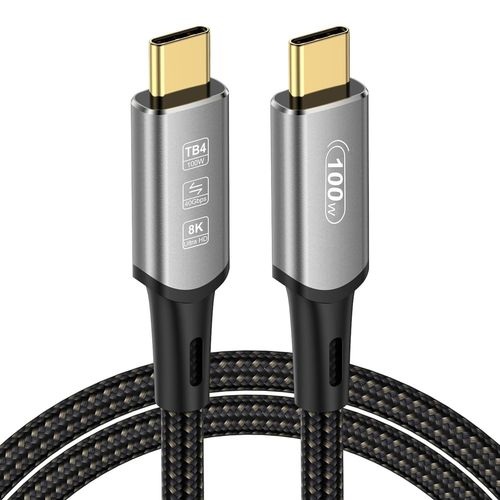 Cble Usb4 Avec Cble Thunderbolt 4 1,5M, 100W Cble De Donnes 40Gbps 8K@60Hz Hdr, Pd3.1, Cble Usb C Vers Usb C Pour Iphone 15Pro, Macbook, Ipad Pro, Ssd, Ordinateurs Portables, Moniteur