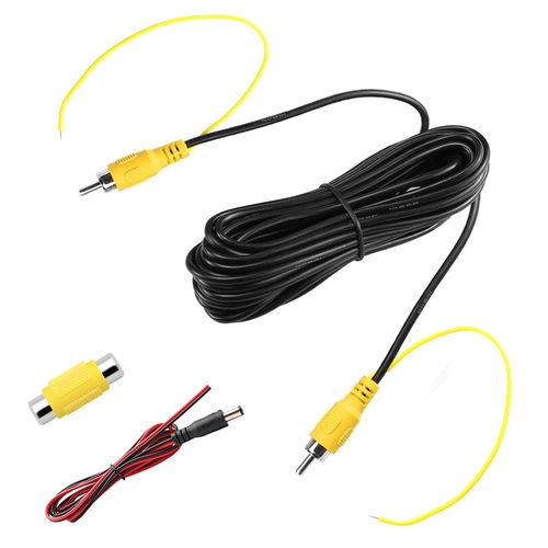 Cble vido RCA double blindage amlior de 6 m pour connecter un moniteur et une camra de recul, rallonge AV avec prise vido RCA jaune vers prise femelle et cble d'alimentation
