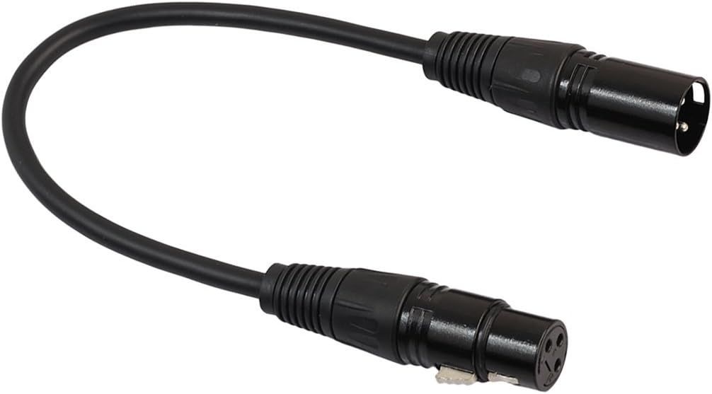 Câble symétrique 1 XLR femelle vers 1 XLR mâle, 6 m. Noir.