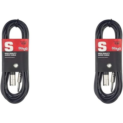 Cble XLR mle asymtrique vers jack pour relier votre guitare  un botier DI,  des effets, etc. ou pour le connecter directement  une table de mixage, noir, 6 m (Lot de.[G138]