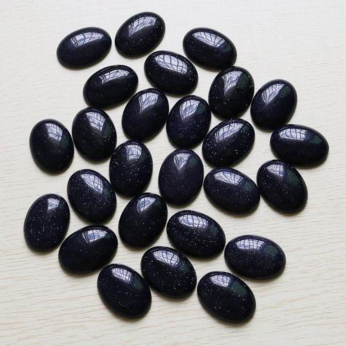 Cabochon Cabine Ovale En Pierre De Sable Bleue Naturelle, Sans Trou, Perles Pour La Fabrication De Bijoux, Pendentifs Gratuits, 22x30mm, Vente En Gros, 10 Pices/Lot