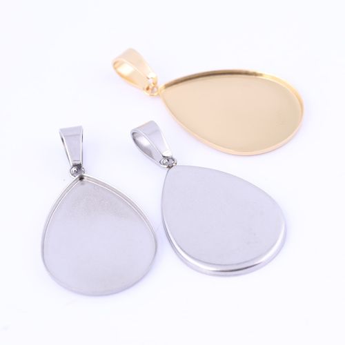 Cabochon En Forme De Goutte D'eau, 10 Pices, 18x25mm, Paramtres De Base, Plateaux  Pendentif En Acier Inoxydable Plaqu Or, Bricolage Collier  Breloques, Rsultats De Lunette