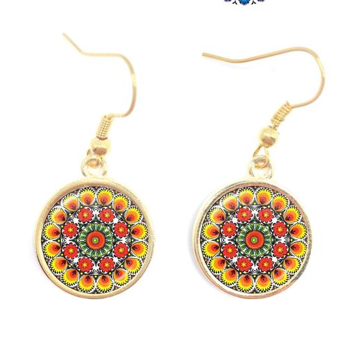 Cabochon En Verre Poli, Boucles D'oreilles Ethniques, Bijoux Modernes, lment De Coupe De Papier, Fleur Bronze, Cadeau Pour Femmes Et Filles