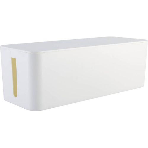 Cache Multiprise Z4001-W, Bote De Rangement Pour Cbles lectriques, Boite Cache Prise 40,6x15,6x13,4 Cm, Boite Rangement Multiprise, Blanc Avec 2 Ouvertures Latrales