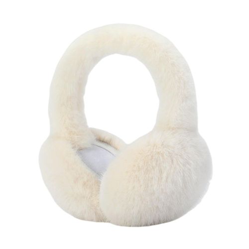 Cache-Oreilles En Fausse Fourrure De Lapin Pour Filles, Couvre-Oreilles Mignons, Couleur Unie, Chauds, Pour L'extrieur, Pliables, En Fourrure Douce, Hiver-Blanc