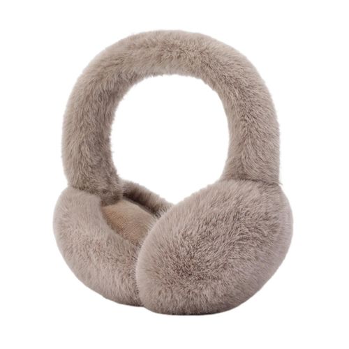 Cache-Oreilles En Fausse Fourrure De Lapin Pour Filles, Couvre-Oreilles Mignons, Couleur Unie, Chauds, Pour L'extrieur, Pliables, En Fourrure Douce, Hiver-Brun