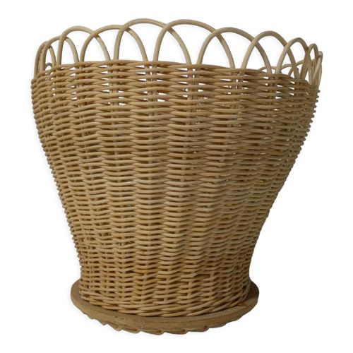 Cache Pot En Rotin Beige