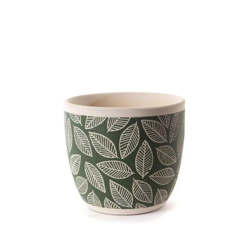 Cache Pot Feuille Vert