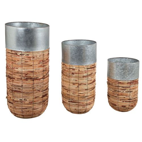 Cache-Pots Haut En Rotin Paolo (Lot De 3)