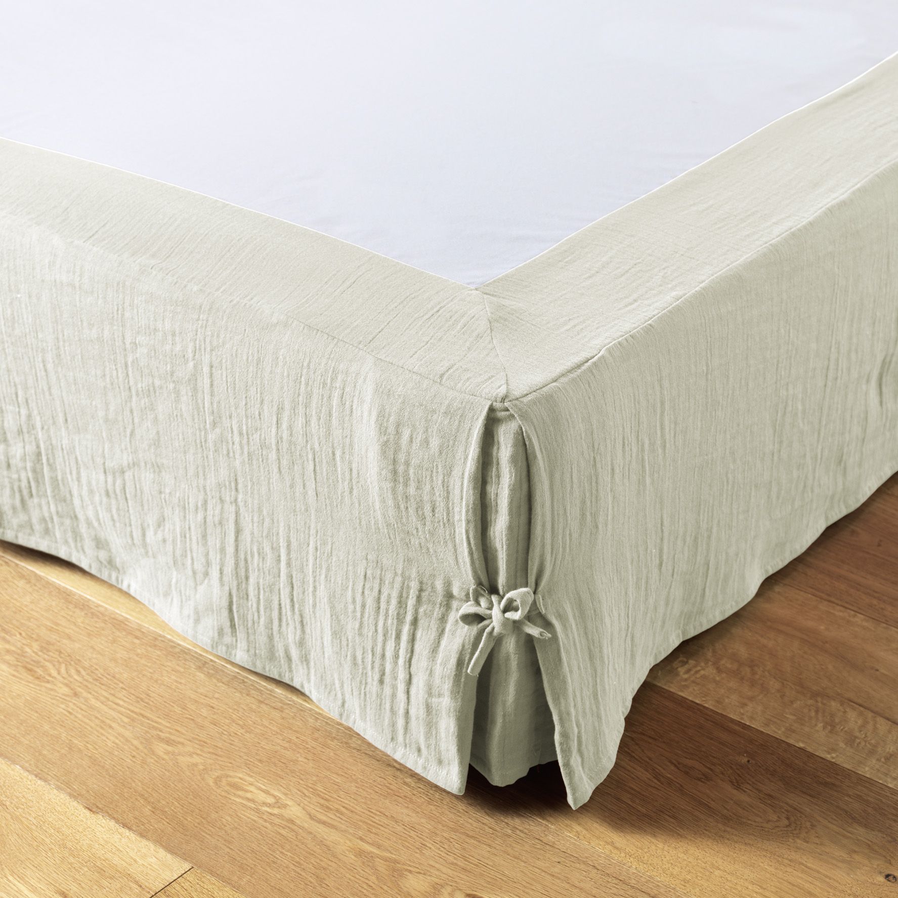 Cache Sommier 180x200 Cm Gaze De Coton Gaa Vert D'eau