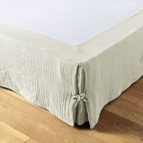 Cache Sommier 90x190 Cm Gaze De Coton Vert D'eau