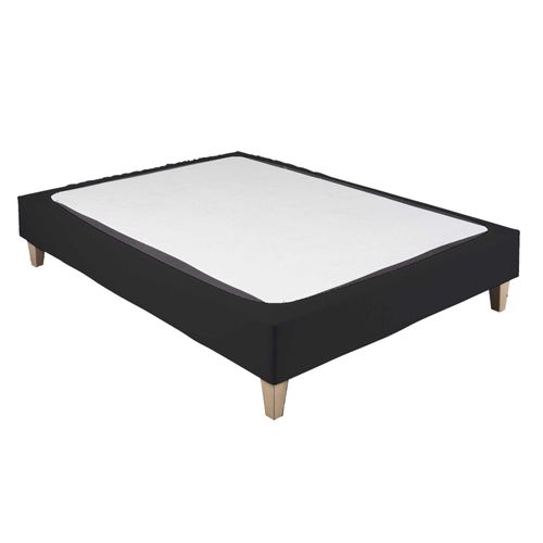 Cache Sommier Coton Jersey Noir 100x190