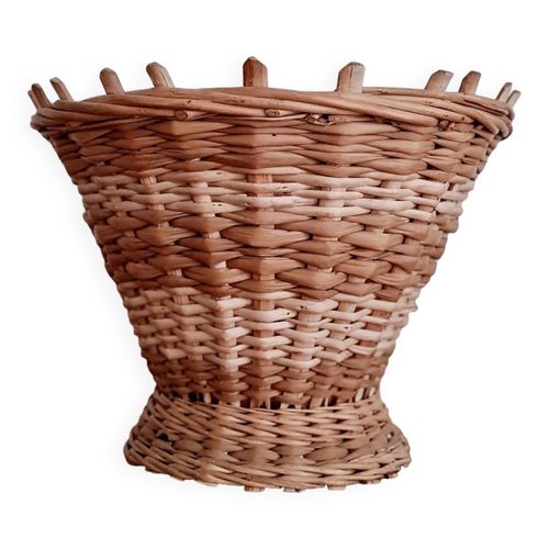 Cachepot Ancien En Rotin Beige