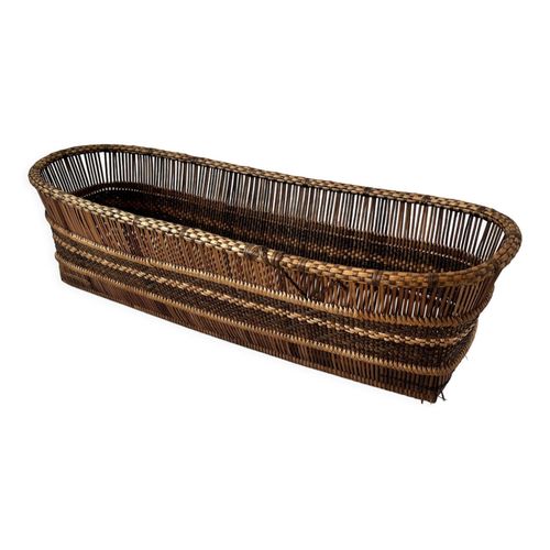 Cachepots Jardinire En Osier Et Rotin Vintage Marron