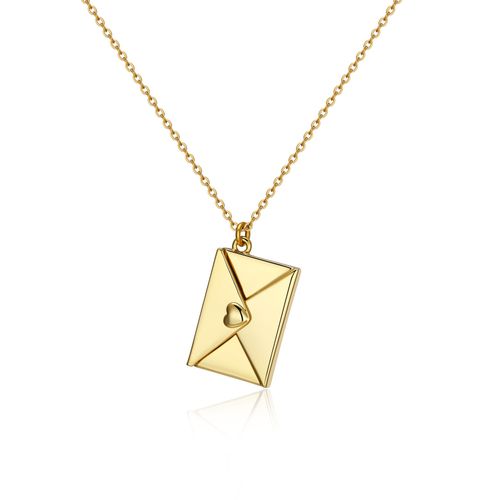 Cadeau De La Saint-Valentin Bijoux De L'enveloppe Collier Pendentif En Forme D'enveloppe Pour Femmes En Or, Chane En Forme De Clou Pour Couple
