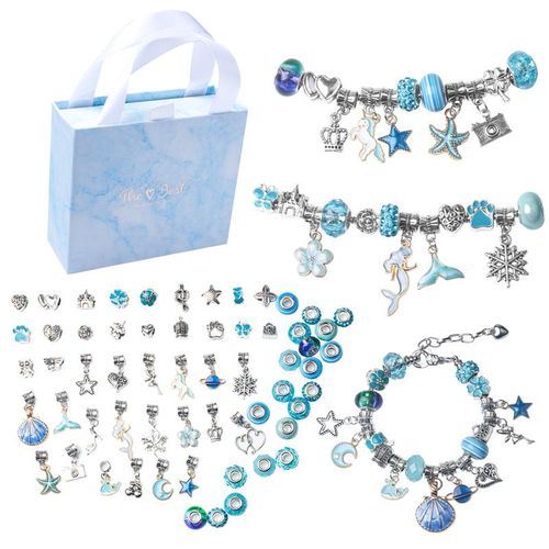 Bijoux Enfants Fille 5-13 Ans Jouet - Aqsacokiya - Diy Charms Bracelet Kit Fabrication - Cadeau De Nol