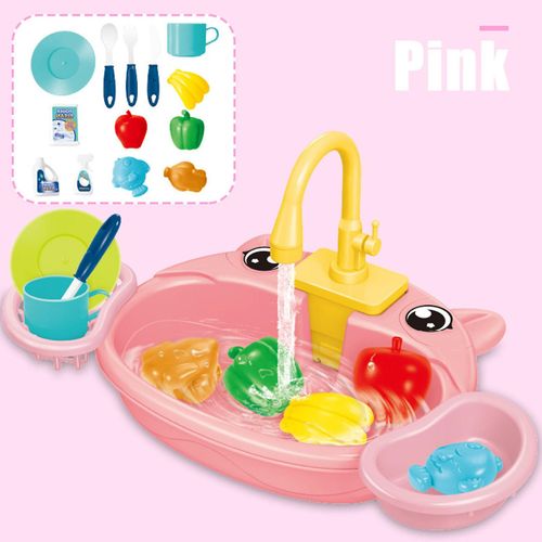 Cadeaux De Mardi Gras Table De Lavage De Vaisselle Simule Pour Enfants L'Eau De Circulation Peut Accueillir Des Jouets De Maison De Jeu De Lavabo 244375