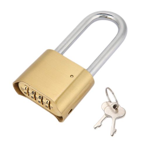 Cadenas A Combinaison A 4 Chiffres En Laiton Avec Mot De Passe Pour Porte, Armoire D'entrepot (Longue Poutre)