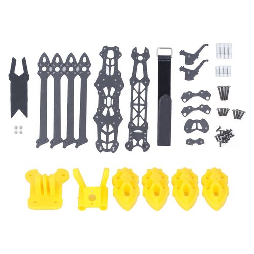 Cadre de drone de course 7 pouces 295 mm, structure en H en fibre de carbone, quadrirotor FPV avec bras de 5 mm, accessoire jaune