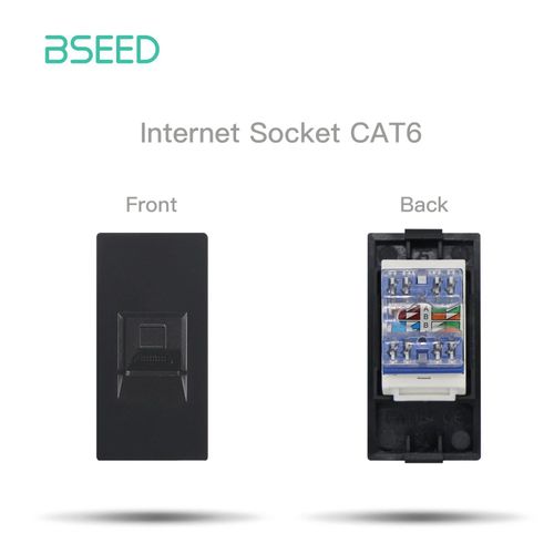 Cadre En Verre,Standard Ue,Capteur Pir,Interrupteurs,Module,Prises Murales,Fonction De Bricolage,Base De Variateur,Hdmi,Usb,Type-C,Pices - Type Cat6 Black