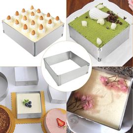 Cadre Patisserie Rectangulaire, Extensible Moule Carré, Moule Rectangulaire Patisserie Avec 2 Spatule, Moule à Gâteau Rectangle En Acier Inoxydable Pour Gâteaux Mousse Pâtisserie, 18 à 34cm 28 à 53cm