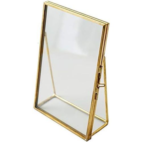 Cadre Photo 6 X 8 Dor 20 Cm X 20 Cm Cadre Photo En Verre Transparent Laiton Dor + Verre Laiton Rtro Verre Mtal Support De Cadre Photo De Bureau Bande De Cuivre Cadre Photo En ((10,2x15,3 Cm Sous