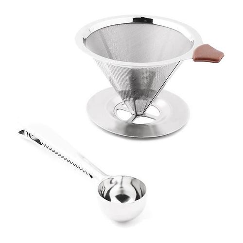 Cafetire En Acier Inoxydable Avec Support, Filtre  Caf  Cne Goutte  Goutte Sans Papier (Y Compris Le Caf