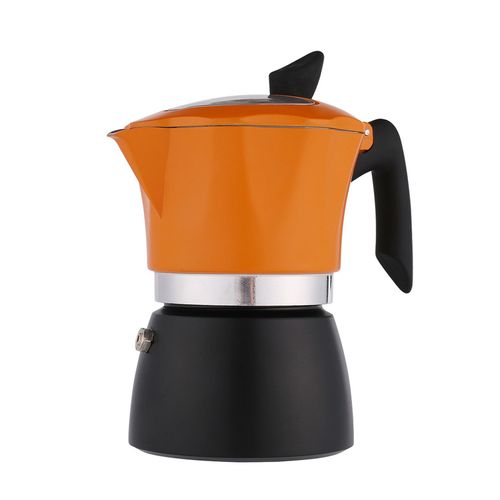 Cafetire Expresso Moka Pot 150/300ml, 3 Tasses, 6 Tasses, Cuisinire Anti-Fuite, Cafetire Italienne Pour La Cuisine  Domicile, Le Voyage En Plein Air, Le Restaurant-Orange 150ml