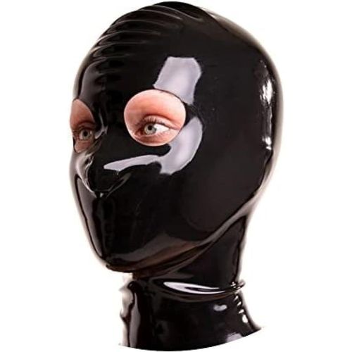 Cagoule En Latex Cagoule Latex Noir Masque En Latec Fetiche Cagoule Avec Fermeture clair Arrire Latex Hood With Rear Zipper Rubber Hood Noir Medium Unisexe