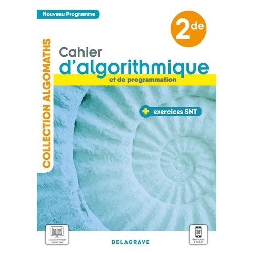 Cahier D'algorithmique Et De Programmation 2de   de Samy Modeliar Olga  Format Beau livre 