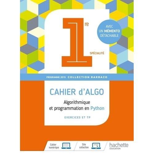 Cahier D'algorithmique Et Pprogrammation En Python Exercices Et Tp   