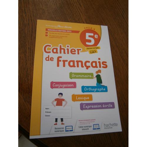 Cahier De Français 5ème Hachette Soutien Scolaire Parascolaire Rakuten