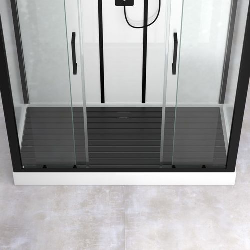 Caillebotis En Bois Composite Gris Pour Cabine Rectangle - Dimensions 153.5 X 70 Cm