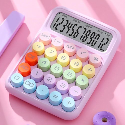 Calculatrice  Clavier Mcanique Colore,Clavier Standard pour Le Bureau et L'ducation,Fonctions de Calcul Scientifique Numrique,Matriau ABS,pour Le Bureau (Lilas Violet)
