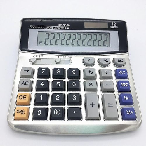 Calculatrice, Calculatrice De Bureau lectronique, Calculatrice DAlimentation Solaire  12 Chiffres, Batterie Solaire  Double Alimentation Avec Grand cran Lcd Calculatrices De Bureau Li