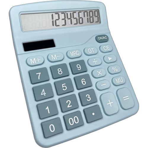 Calculatrice, Calculette De Bureau Solaire Grand cran Lcd  12 Chiffres, Mini Calculatrice Fonction Standard Pour Bureau, Maison Et cole, Calculatrice De Bureau Avec Grands Boutons, Bleu