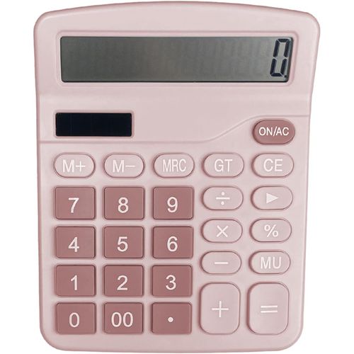 Calculatrice, Calculette De Bureau Solaire Grand cran Lcd  12 Chiffres, Pour Bureau, Maison Et cole,Mini Calculatrice Fonction Standard, Calculatrice De Bureau Avec Grands Boutons, Rose