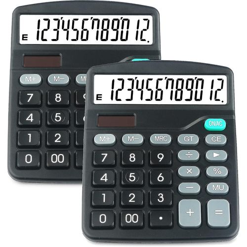 Calculatrice De Bureau  12 Chiffres Calculatrice De Bureau  nergie Solaire Big Button Pour Lcole  Domicile - Batterie Incluse (2 X Uk837)