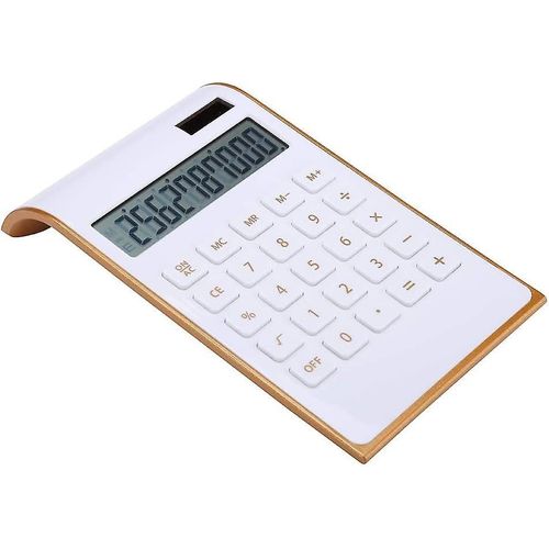 Calculatrice De Bureau Polyvalente  Double Alimentation Avec cran Lcd  10 Chiffres, Design Fin Et Fonctions Financires
