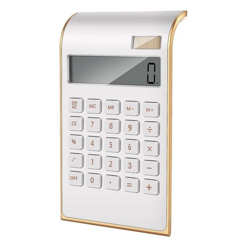 Calculatrice, Design Mince Et lgant, lectronique De Bureau/Domestique, Calculatrice De Bureau  Double Alimentation, nergie Solaire, 10 Chiffres, cran Lcd Inclin, Design Inclin