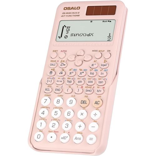 Calculatrice Scientifique 417 Fonctions,2 Lignes,10 + 2 Chiffres,cran crit,Calculatrices Solaires Et  Piles,Pour tudiants,Lyce,Collge (Os 991es Plus 2e dition)-Rose