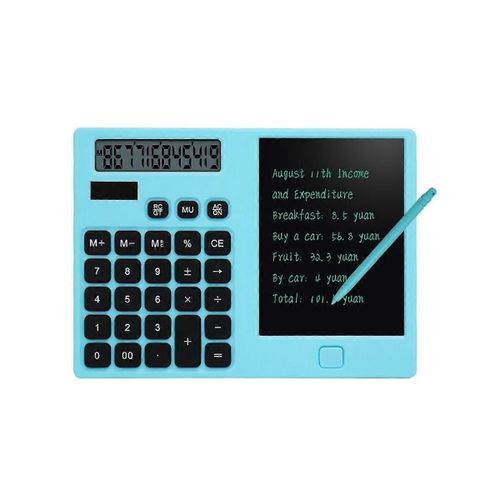Calculatrices, Calculatrice De Bureau De Poche  Affichage  12 Chiffres Avec Tampon De Wiriting Effaable Pour Lcole Dtudiant Bleu