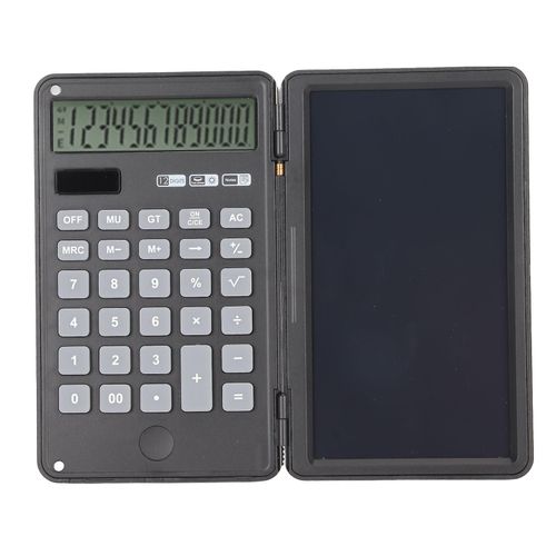 Calculatrices De 6 Pouces 12 Chiffres Memo Lock Fonction Cl Silence Double Alimentation Calculatrice De Bureau Avec Bloc-Notes Pour Bureau Noir
