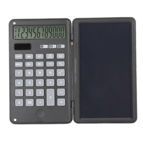 Calculatrices De 6 Pouces 12 Chiffres Memo Lock Fonction Cl Silence Double Alimentation Calculatrice De Bureau Avec Bloc-Notes Pour Bureau Noir