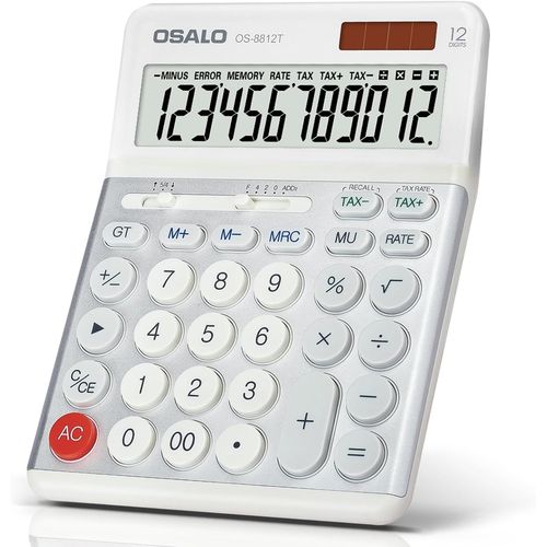 Calculatrices De Bureau Avec Fonction De Taxe Sur La Tva, Grand cran, Grands Boutons, Calculatrice De Bureau  12 Chiffres Pour La Maison Et Le Bureau (Os-8812t)