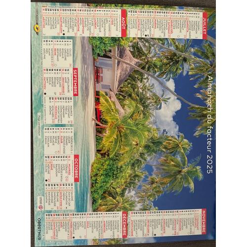 Calendrier Almanach du Facteur 2025 maldives plage paradisiaque Rakuten